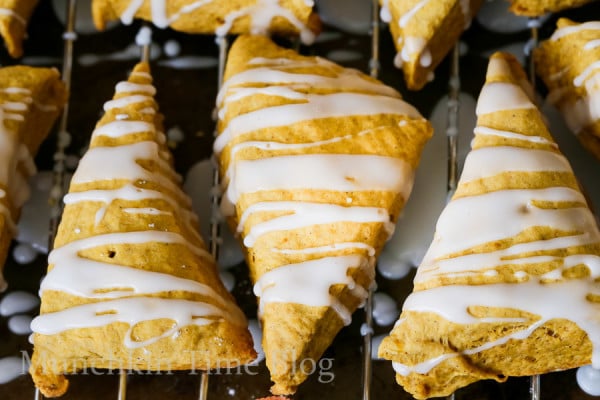 Mini Glazed Pumpkin Scones - Ahead of Thyme