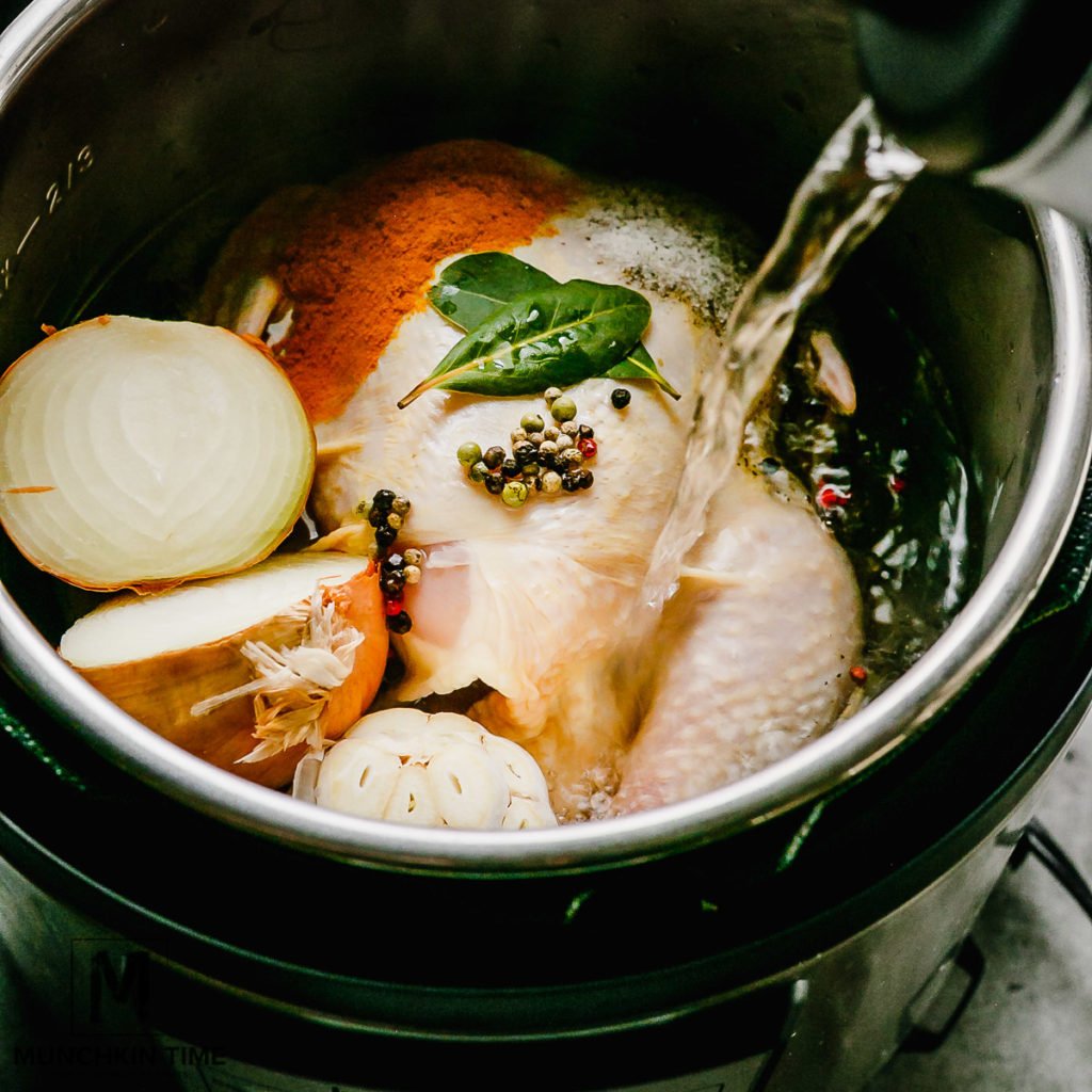 Quick Instant Pot Chicken Bone Broth - Munchkin Time