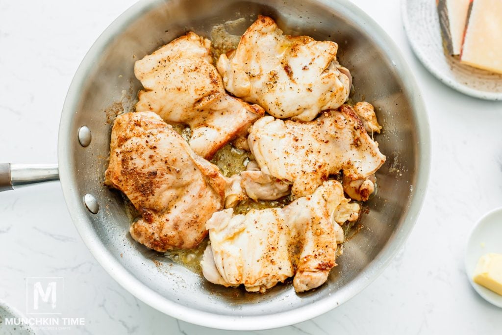 Creamy Oven Baked Chicken Thighs - Munchkin Time