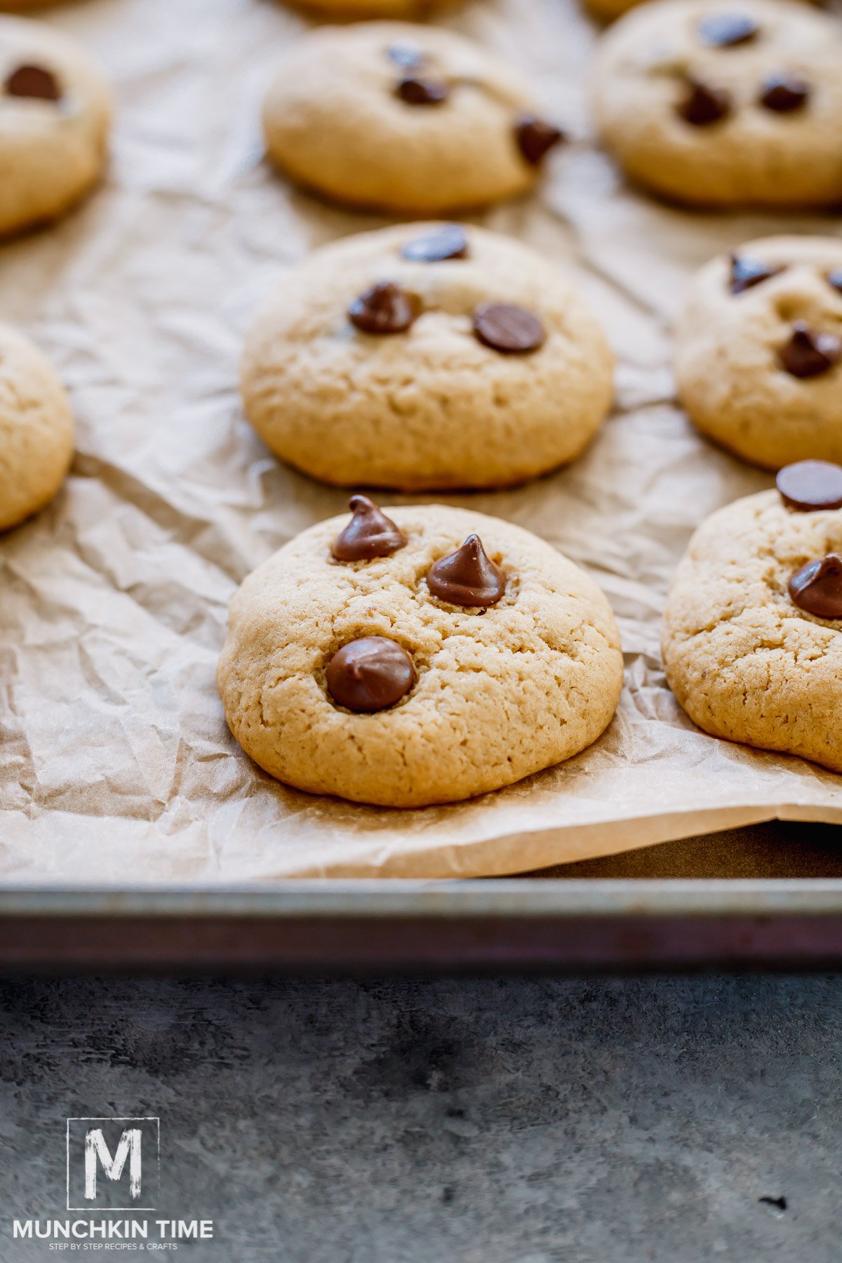 Soft Chocolate Chip Cookies fresh out of the oven.