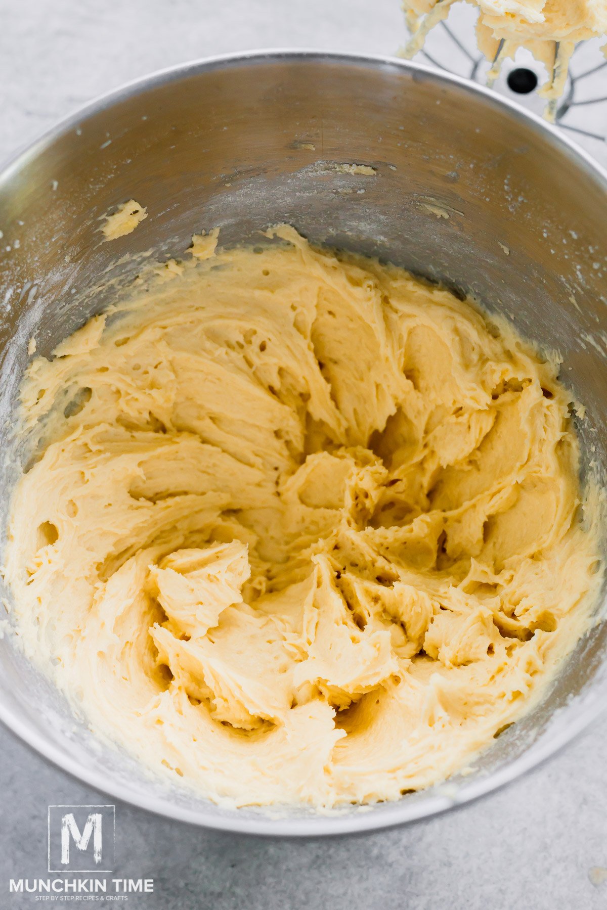 Cake batter in a bowl ready for baking.