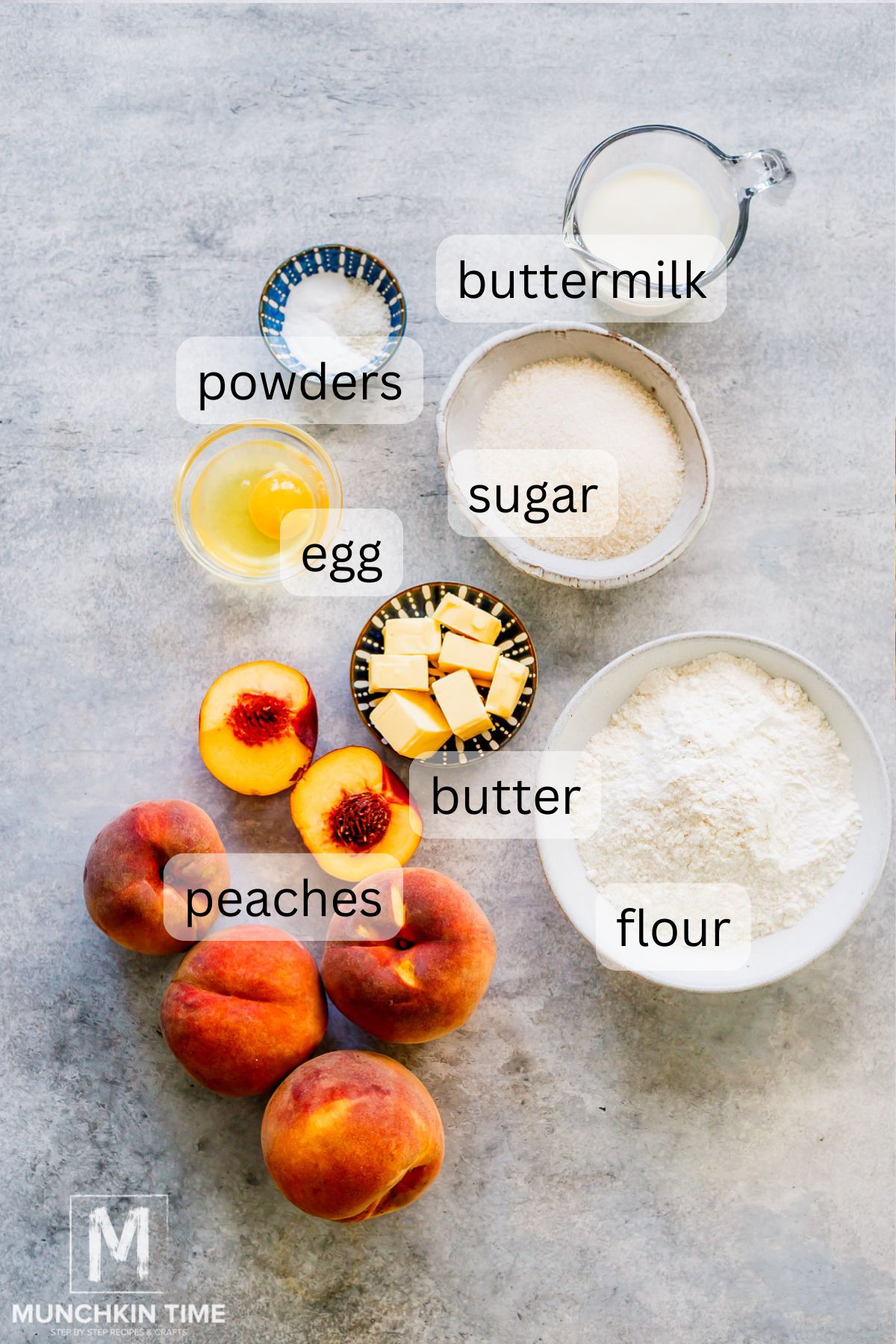 Ingredients for Cake Batter Peach Cobbler Recipe