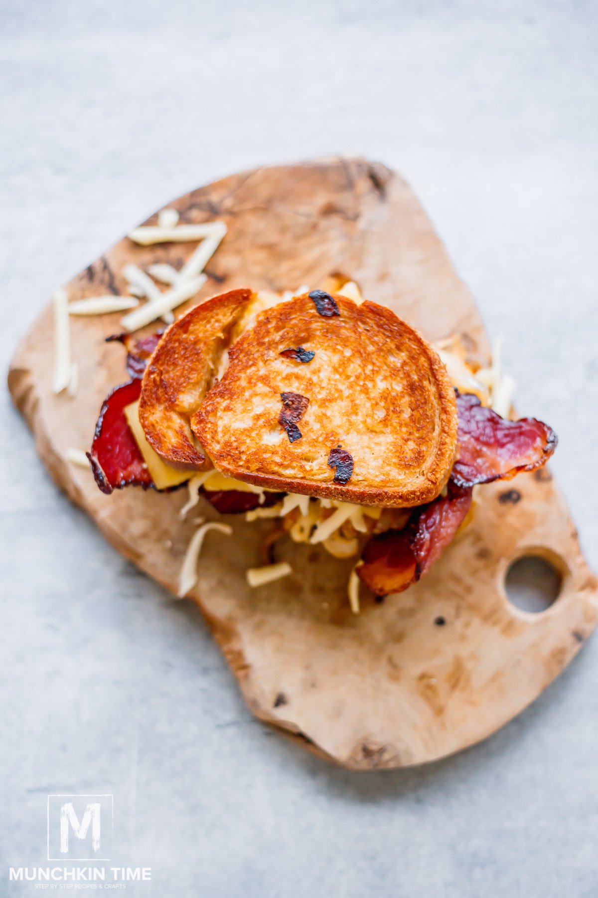 Bacon Grilled Cheese Sandwich with Caramelized Onions