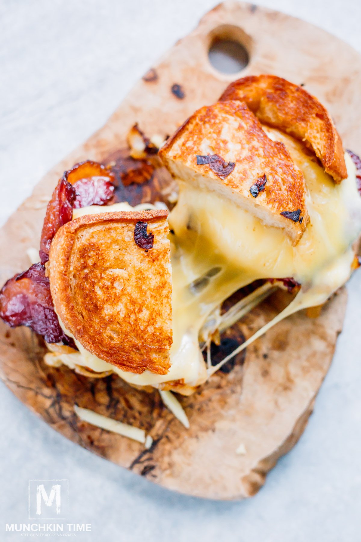 Bacon Grilled Cheese Sandwich with Caramelized Onions