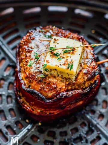 Bacon Wrapped Filet Mignon in Air Fryer