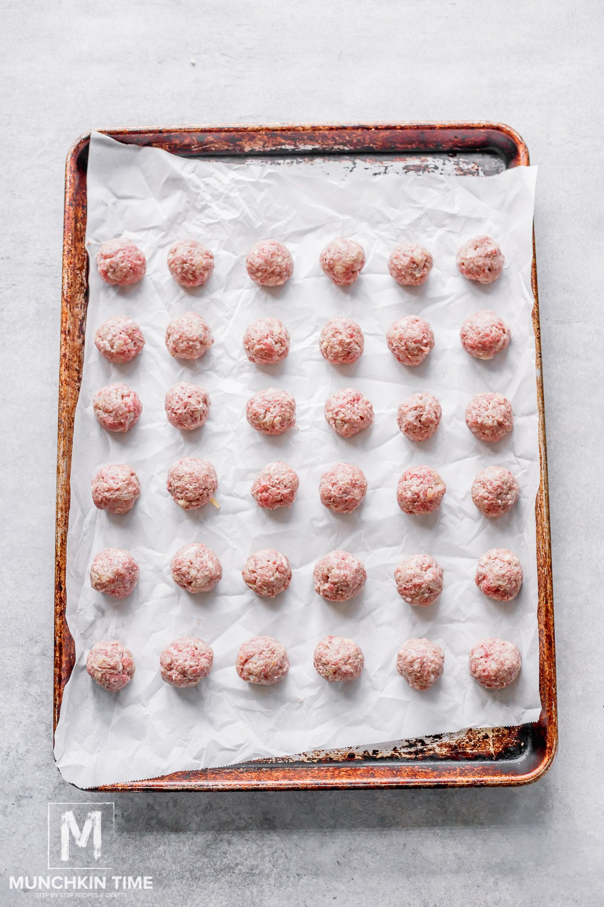 meat filling formed into meatballs.