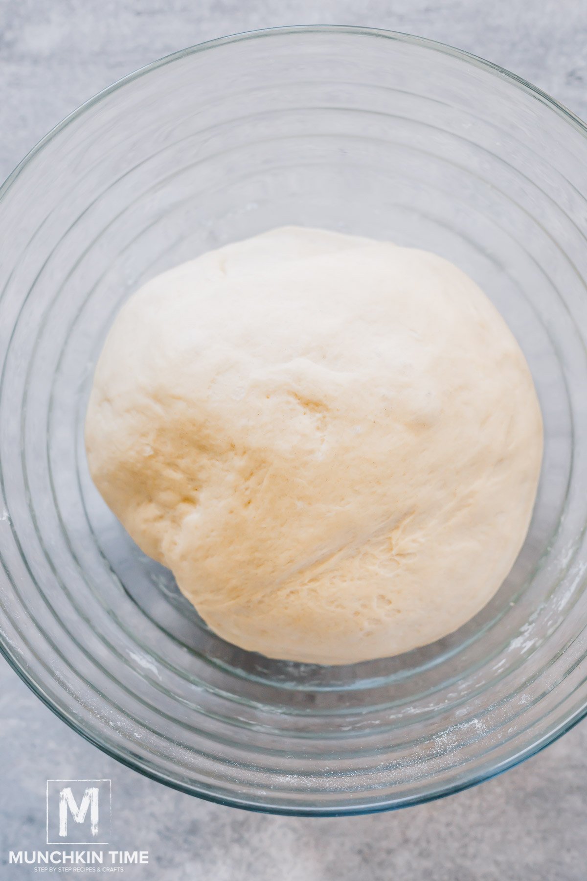 Khachapuri Georgian Cheese Bread dough is ready for baking.