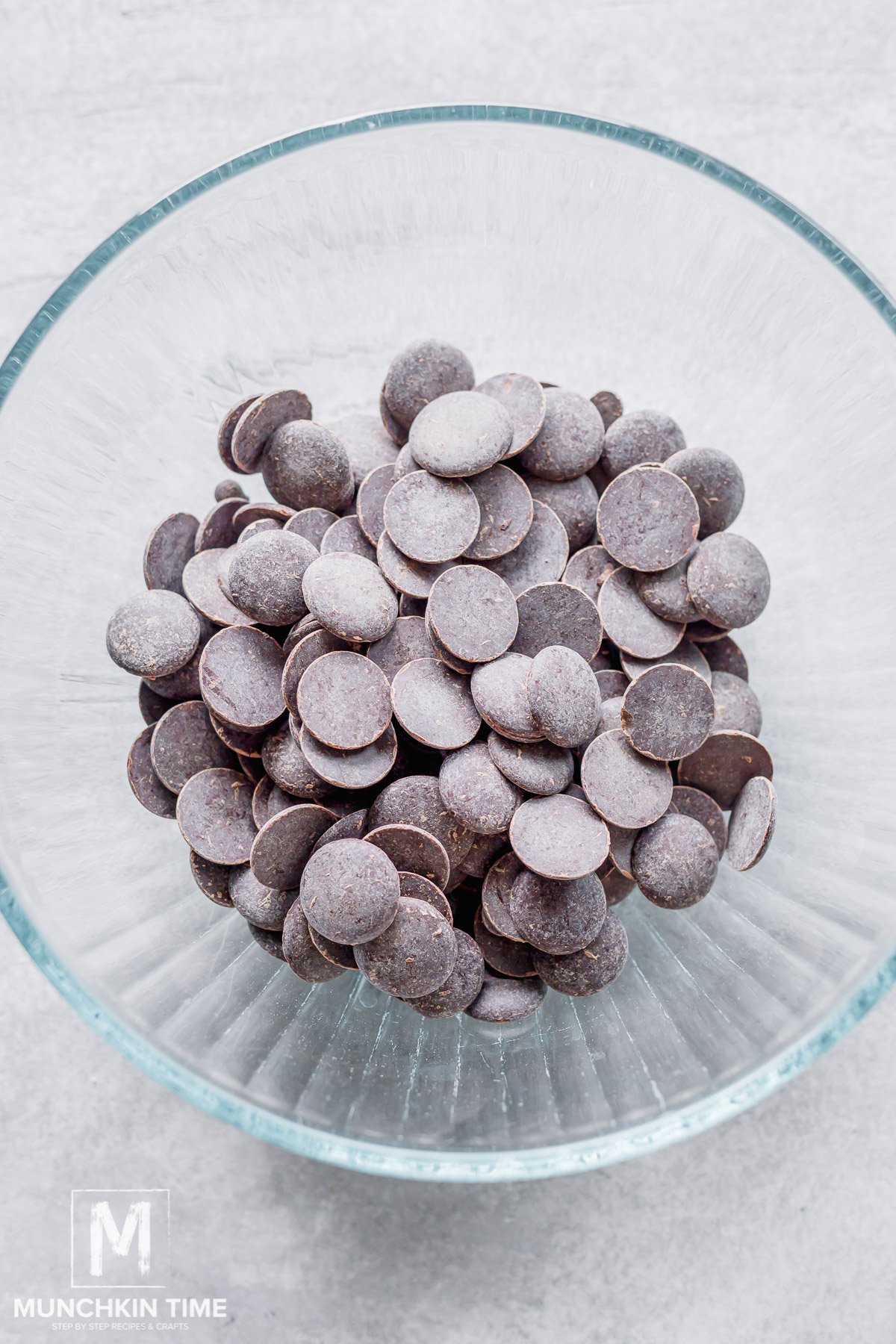 semi sweet chocolate chips in the bowl.