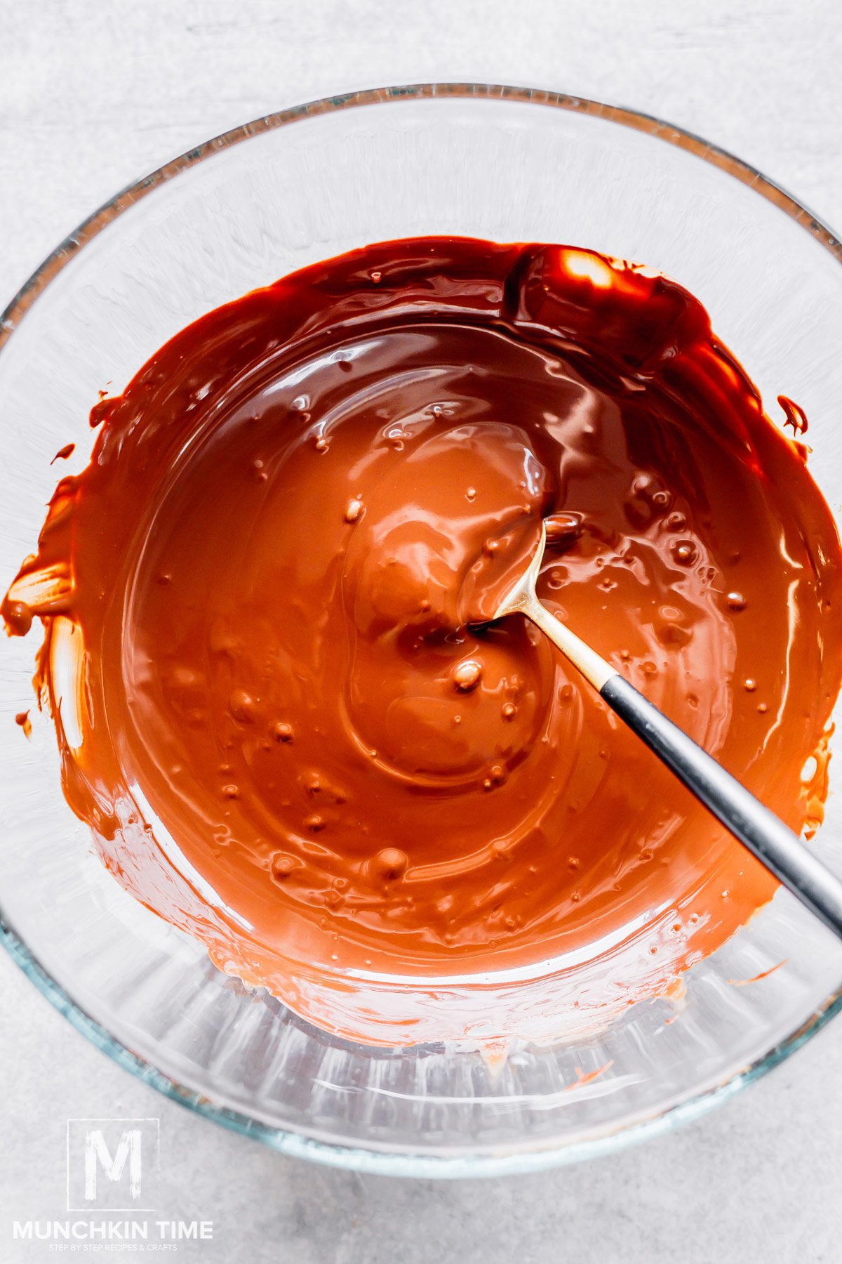 melted chocolate in a bowl.